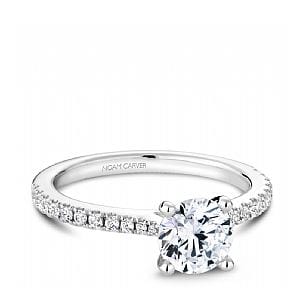 Crown Ring Jewellery - Rings Noam Carver Bridal 14K White Gold Round 2.50ct Pavé Engagement Ring