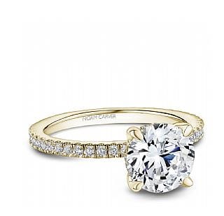 Crown Ring Jewellery - Rings Noam Carver Bridal 14K Yellow Gold Round 1.00ct Pavé Engagement Ring