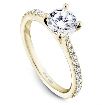 Crown Ring Jewellery - Rings Noam Carver Bridal 14K Yellow Gold Round 1.50ct Pavé Engagement Ring