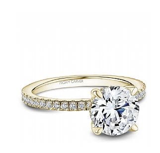 Crown Ring Jewellery - Rings Noam Carver Bridal 14K Yellow Gold Round 2.00ct Pavé Engagement Ring