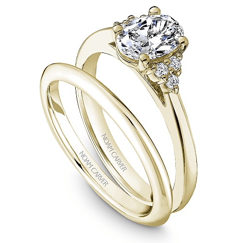 Crown Ring Noam Carver Knife Edge Floral Engagement Ring