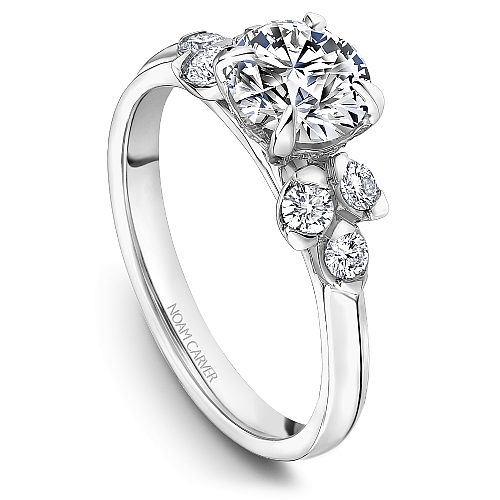 Crown Ring Platinum Noam Carver Knife Edge Regal Engagement Ring