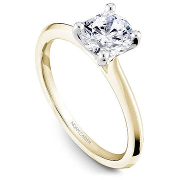 Crown Ring Yellow Gold Noam Carver Knife Edge Solitaire Engagement Ring