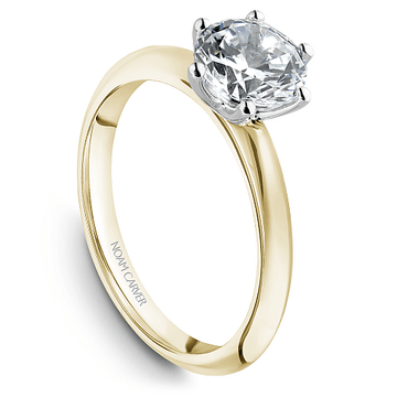 Crown Ring Yellow Gold Noam Carver Knife Edge Solitaire Engagement Ring