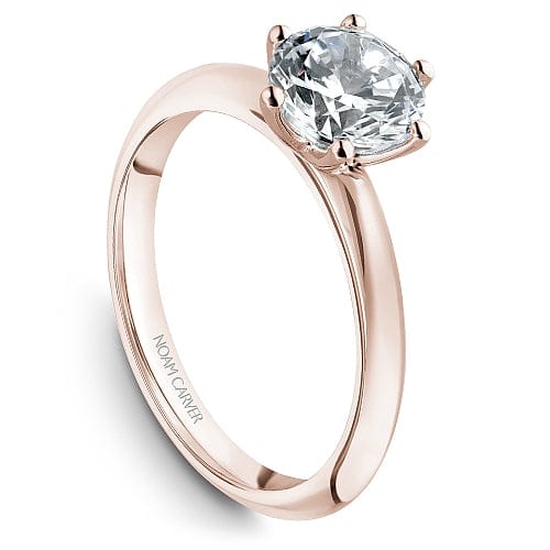 Crown Ring Rose gold Noam Carver Knife Edge Solitaire Engagement Ring