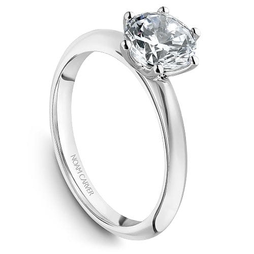 Crown Ring White gold Noam Carver Knife Edge Solitaire Engagement Ring