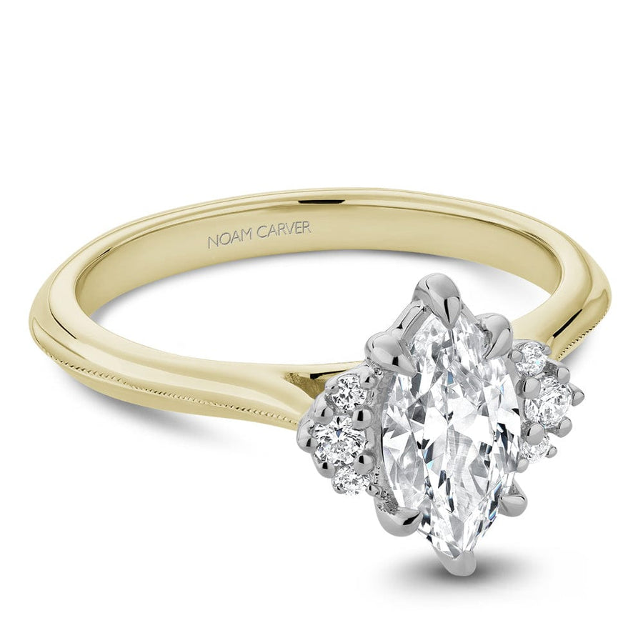 Crown Ring Noam Carver Knife Edge Trinity Engagement Ring