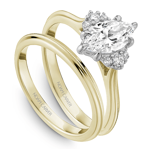 Crown Ring Noam Carver Knife Edge Trinity Engagement Ring