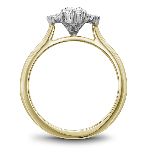 Crown Ring Noam Carver Knife Edge Trinity Engagement Ring