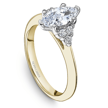 Crown Ring Yellow Gold Noam Carver Knife Edge Vintage Engagement Ring