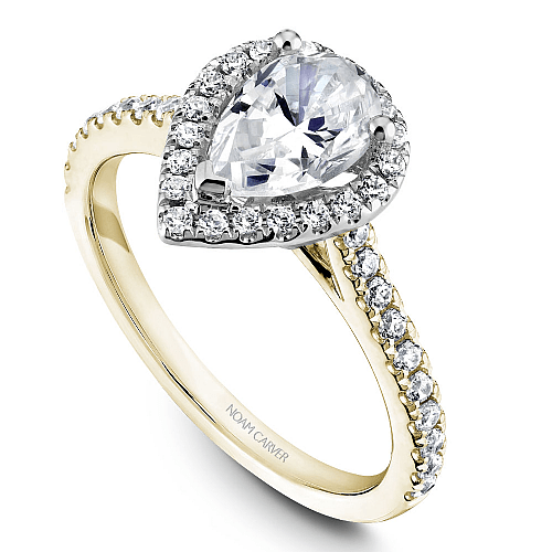 Crown Ring Yellow Gold Noam Carver Modern Pave Engagement Ring