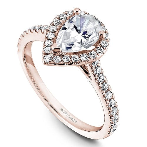 Crown Ring Rose gold Noam Carver Modern Pave Engagement Ring