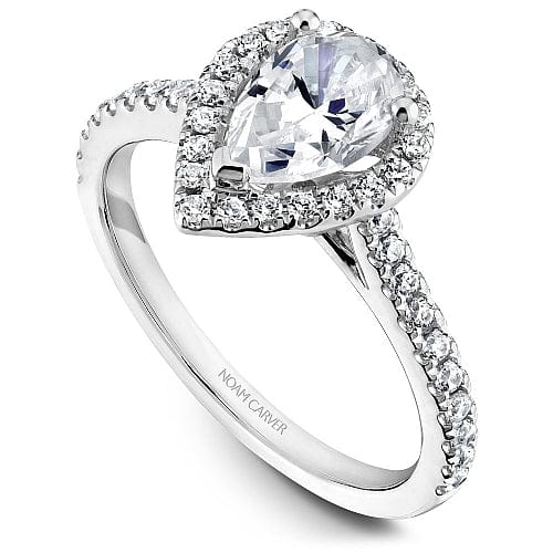 Crown Ring White gold Noam Carver Modern Pave Engagement Ring