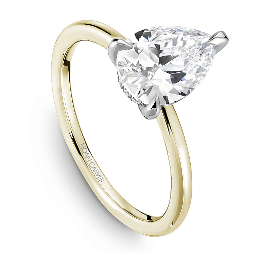 Crown Ring Yellow Gold Noam Carver Modern Solitaire Engagement Ring