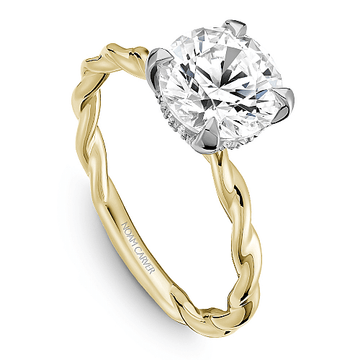 Crown Ring Yellow Gold Noam Carver Modern Twist Engagement Ring