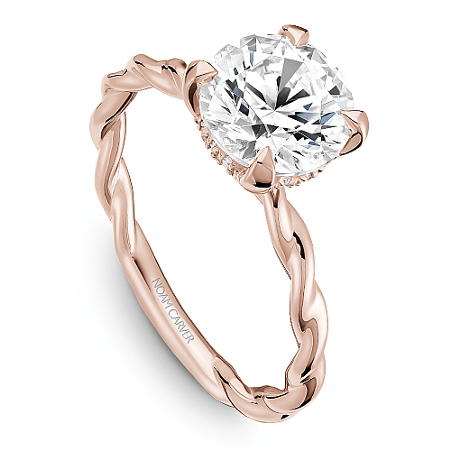 Crown Ring Rose gold Noam Carver Modern Twist Engagement Ring