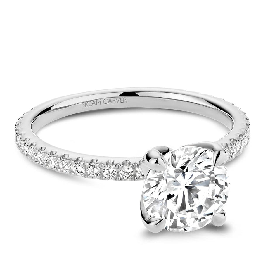 Crown Ring White gold Noam Carver Pave Solitaire Engagement Ring