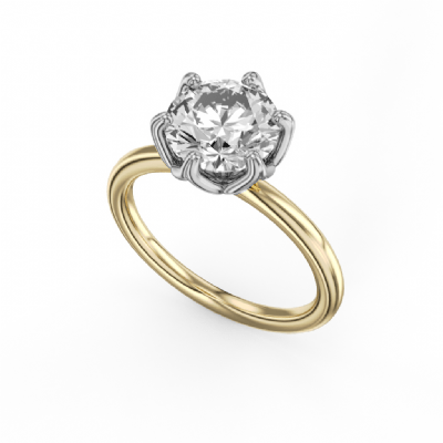 Crown Ring Yellow Gold Noam Carver Solitaire Engagement Ring