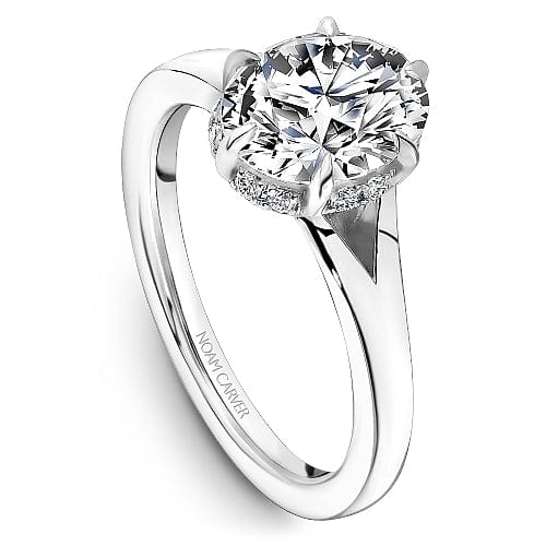 Crown Ring Platinum Noam Carver Split Shank Modern Engagement Ring