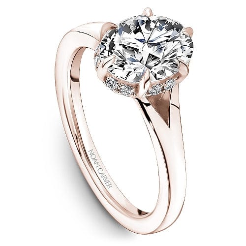 Crown Ring Rose gold Noam Carver Split Shank Modern Engagement Ring