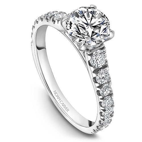 Crown Ring Platinum Noam Carver Squared Modern Engagement Ring