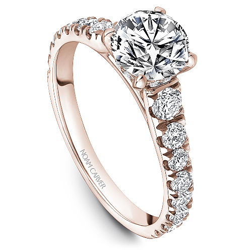 Crown Ring Rose gold Noam Carver Squared Modern Engagement Ring