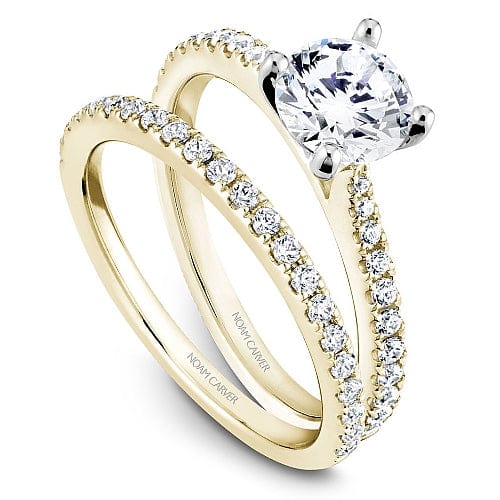Crown Ring Noam Carver Tapered Pave Modern Engagement Ring