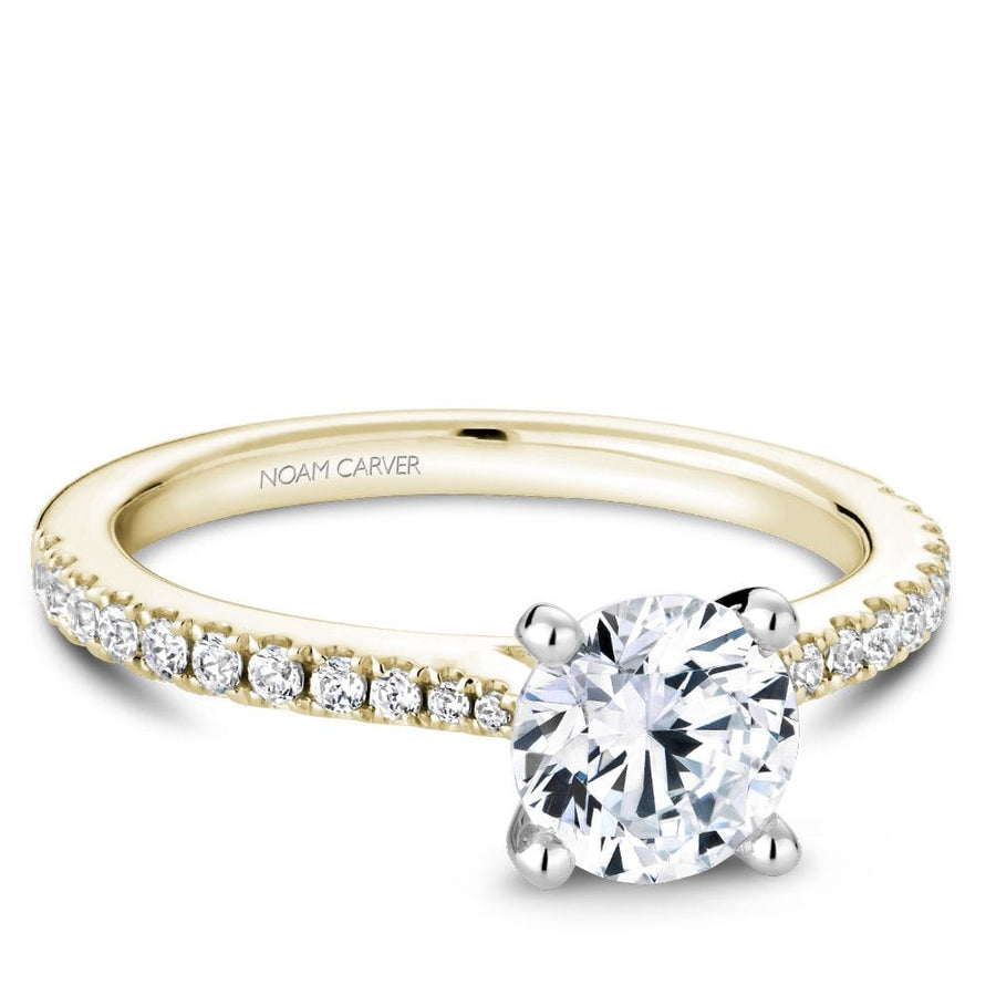 Crown Ring Noam Carver Tapered Pave Modern Engagement Ring