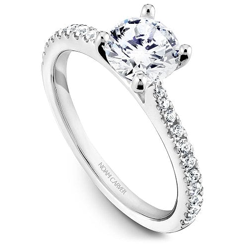 Crown Ring White gold Noam Carver Tapered Pave Modern Engagement Ring