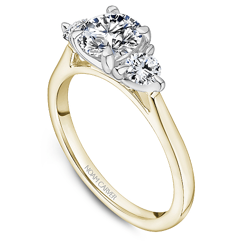 Crown Ring Yellow Gold Noam Carver Trinity Engagement Ring