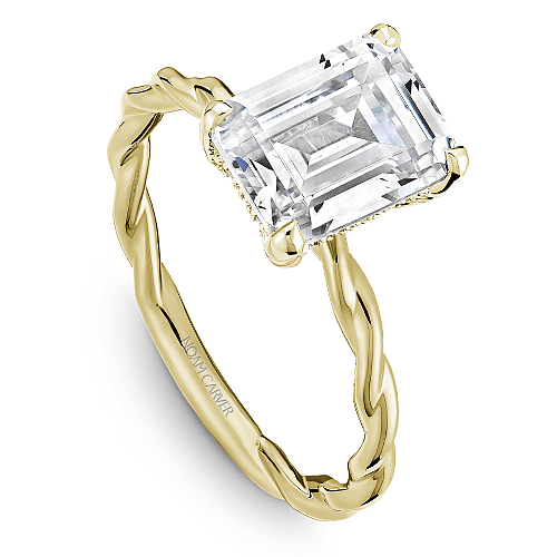 Crown Ring Yellow Gold Noam Carver Twist Solitaire Engagement Ring