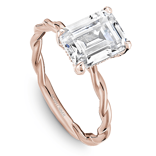 Crown Ring Rose gold Noam Carver Twist Solitaire Engagement Ring