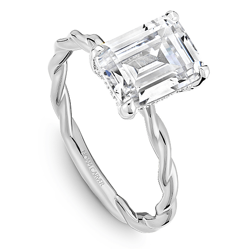 Crown Ring White gold Noam Carver Twist Solitaire Engagement Ring