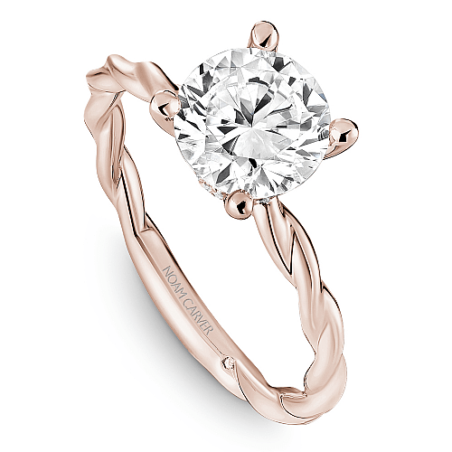Crown Ring Rose gold Noam Carver Twist Solitaire Engagement Ring
