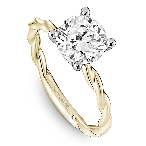 Crown Ring Yellow Gold Noam Carver Twist Solitaire Engagement Ring