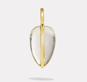 BY PARIAH 14k Yellow Gold Green Amethyst Small Pebble Pendant