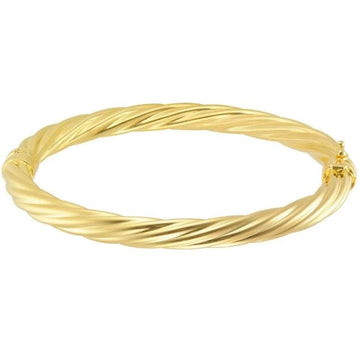 Rich Jewellery Jewellery - Bracelet Rich 10K Yellow Gold Hinged Twist Bangle