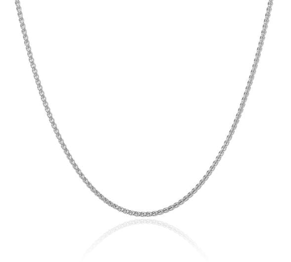 Rich Jewellery Jewellery - Necklace Rich 14K White Gold 1mm 18 Inch Wheat Chain