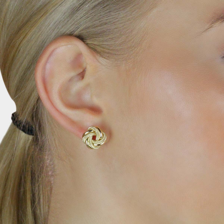 Rich Jewellery Jewellery - Earrings - Stud Rich 14K Yellow Gold Textured Knot Studs