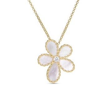 Roberto Coin Inc. Jewellery - Necklace Roberto Coin 18K Jasmine Diamond Mother of Pearl Flower Necklace