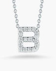 Roberto Coin Inc. Jewellery - Necklace Roberto Coin 18K White Gold Diamond Love Letter B Necklace