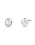 Roberto Coin Inc. Jewellery - Earrings - Stud Roberto Coin 18K White Gold Diamonds By The Inch Bezel Stud Earrings