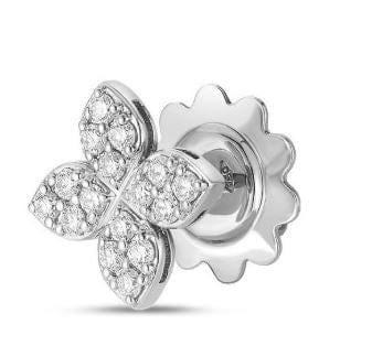 Roberto Coin Inc. Jewellery - Earrings - Stud Roberto Coin 18K White Gold Love in Verona Pave Diamond Studs