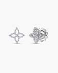 Roberto Coin Inc. Jewellery - Earrings - Stud Roberto Coin 18K White Gold Small Diamond Princess Outline Tapered Flower Stud Earrings