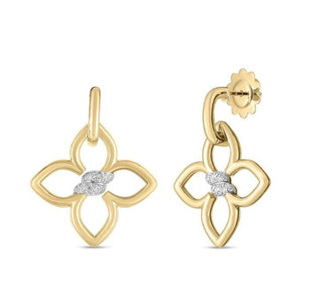 Roberto Coin Inc. Jewellery - Earrings - Drop Roberto Coin 18K Yellow Gold 0.15ctw Diamond Cialoma Drop Earrings