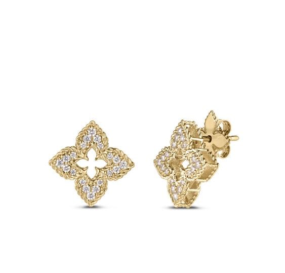 Roberto Coin Inc. Jewellery - Earrings - Stud Roberto Coin 18K Yellow Gold 0.30ctw Diamond Venetian Princess Studs
