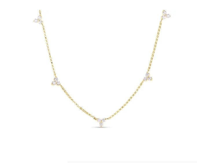 Roberto Coin 18K Yellow Gold 5 Stations Diamonds by the Inch Necklace