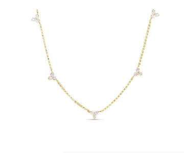 Roberto Coin Inc. Jewellery - Necklace Roberto Coin 18K Yellow Gold 5 Stations Diamonds by the Inch Necklace