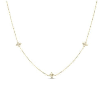 Roberto Coin Inc. Jewellery - Necklace Roberto Coin 18K Yellow Gold Diamond Cluster Station Chain