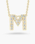 Roberto Coin Inc. Jewellery - Necklace Roberto Coin 18K Yellow Gold Diamond Love Letter M Necklace